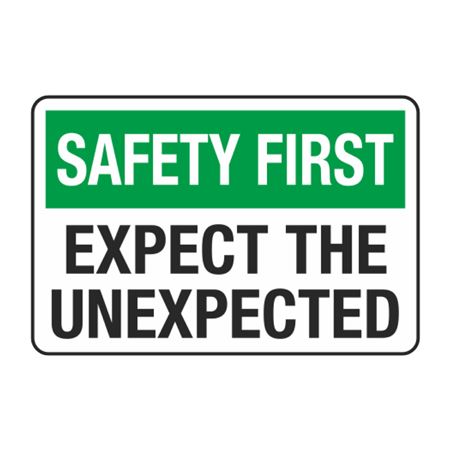 Safety First Expect the Unexpected Decal